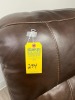 BROWN LEATHER COUCH - 2 RECLINERS / DRINK HOLDERS / STORAGE - 2