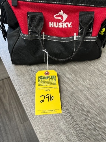 HUSKY BAG WITH TOOLS - HAMMER, LEVEL, PLIERS, ETC