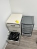 ASSORTED - METAL FILE CABINET WITH 3 DRAWERS / PLASTIC CABINET WITH 3 DRAWERS