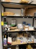 LOT - GARBAGE BAGS, WATER BOTTLES, MASKS, OFFICE SUPPLIES, ETC (CONTENTS OF SHELVING UNIT) - 2