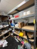 LOT - K-CUP PODS, CLEANER, PAPER CUPS, TOILET PAPER, ETC (CONTENTS OF SHELVING UNIT)
