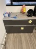 GRAY DESK WITH CONSOLE FILE CABINET - 2