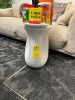 WHITE STONE-LOOK END TABLE