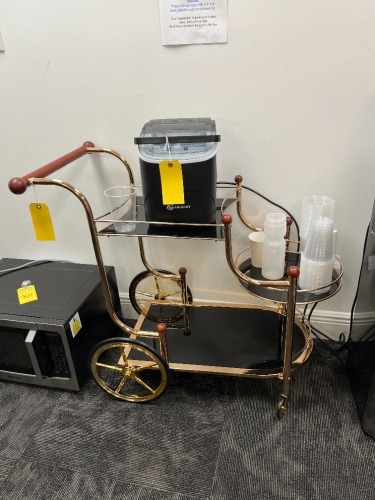 GOLD TONE / BLACK BEVERAGE CART