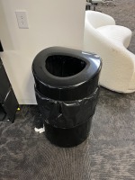 BLACK TRASH RECEPTACLE