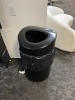 BLACK TRASH RECEPTACLE