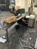 GRAY & BLACK DESK WITH BLACK ROLLING OFFICE CHAIR & CONSOLE - 2