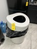 WHITE TRASH RECEPTACLE