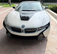 2019 BMW i8 ROADSTER - VIN #WBY2Z6C54K7D29806 - WHITE WITH BLACK ACCENTS - CONVERTIBLE - BUTTERFLY DOORS - PLUG-IN HYBRID - 6-SPEED AUTOMATIC TRANSMISSION - 1.5L I3 HYBRID ENGINE - 69 MPG - AWD - AIR CONDITIONING - LEATHER INTERIOR - POWER SEATS - POWER W