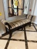 WOOD FRAME BENCHES WITH BROWN / BEIGE FABRIC - 73'' x 16''