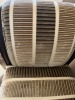 WOOD FRAME BENCHES WITH BROWN / BEIGE FABRIC - 73'' x 16'' - 2
