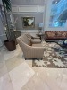 TAN FABRIC CLUB CHAIRS - 2