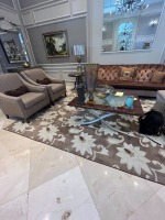 BROWN / CREAM RUG - 12'x9'