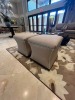TAN FABRIC / SILVER NAILHEAD SEATING STOOL - 2
