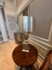 WOOD / SILVER LAMPS WITH SILVER SHADES - 2