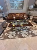 WOOD / SILVER / GLASS COFFEE TABLE - 33''x48''