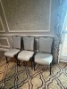 STACKABLE CHAIRS WITH BLUE / SILVER FABRIC PADDING - 2