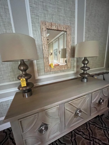 BRONZE COLOR LAMPS WITH BEIGE SHADES