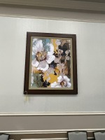 FRAMED & MATTED ARTWORK - FLOWER ABSTRACT - 59''x49''