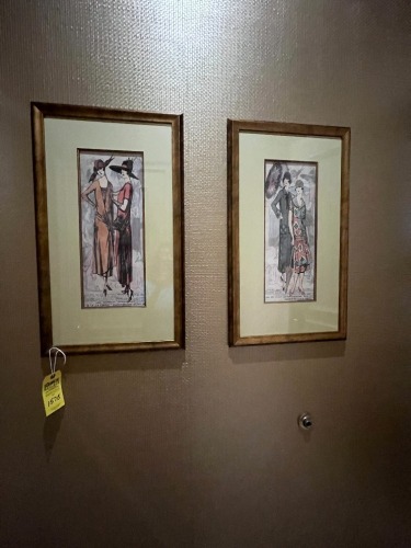 FRAMED ARTWORK - 2 WOMEN / FASHION - 31''x17''