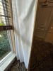 SET BLUE / TAUPE STRIPED CURTAINS WITH BLACKOUT LINING - APPROXIMATELY 135''H x 80''W - 3