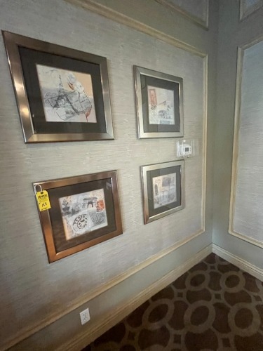 FRAMED & MATTED ARTWORK - ABSTRACTS - 21''x21''