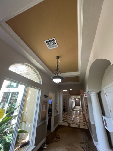 METAL & GLASS BOWL CHANDELIER ***TO BE REMOVED BY MAINTENANCE DEPARTMENT***