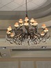 LARGE METAL / GLASS / PRISM CHANDELIER - APPROXIMATELY 5' ACROSS ***TO BE REMOVED BY MAINTENANCE DEPARTMENT*** - 2