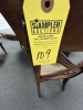 DINING ROOM TABLE WITH 5 WOOD CHAIRS WITH TAN CLOTH SEATS - 4
