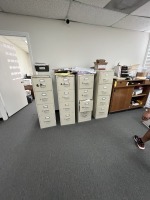 ASSORTED METAL FILE CABINETS WITH 4 DRAWERS