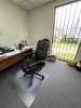 BLACK LEATHER ROLLING OFFICE CHAIRS (1- SOME DAMAGE/WEAR)