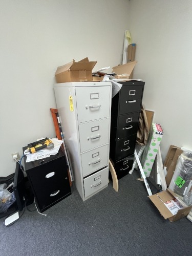 ASSORTED METAL FILE CABINETS - 2- 4 DRAWER / 1- 2 DRAWER