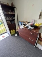 ASSORTED PIECES - 1- LATERAL CABINET WITH 2 DRAWERS / 1- CABINET WITH 2 DOORS & SHELVES