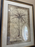 FRAMED & MATTED ARTWORK - PALM TREES - 47''H x 36''W