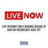 LIVE INTERNET ONLY BIDDING BEGINS AT 9AM ON THURSDAY, JUNE 23rd - 2