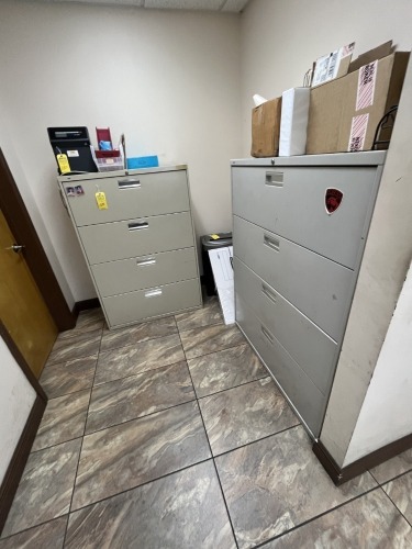 METAL LATERAL FILE CABINETS WITH 4 DRAWERS