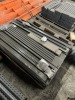 PALLETS & PILES OF ASSORTED GRAY SHELVING PARTS - 3