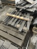 PALLETS & PILES OF ASSORTED GRAY SHELVING PARTS - 6