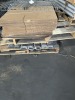 PALLETS & PILES OF ASSORTED GRAY SHELVING PARTS - 11