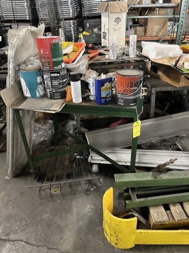 GREEN ROLLING TABLE CART