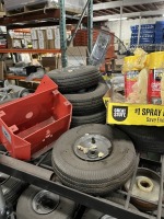 LOT ASSORTED TIRES - CONTENTS OF RACK