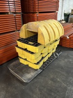 ASSORTED - 4- SPILL CONTAINMENT PLATFORMS / 1- LARGE RESIN POST PROTECTOR