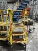 YELLOW 3-STEP ROLLING PLATFORM LADDER