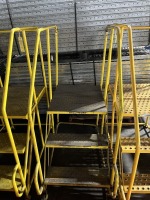 YELLOW 3-STEP ROLLING PLATFORM LADDER