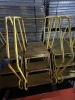 YELLOW 3-STEP ROLLING PLATFORM LADDER