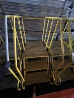 YELLOW 3-STEP ROLLING PLATFORM LADDER