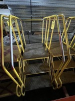 YELLOW 3-STEP ROLLING PLATFORM LADDER