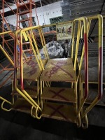 YELLOW 3-STEP ROLLING PLATFORM LADDER
