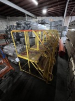 YELLOW 3-STEP ROLLING PLATFORM LADDER