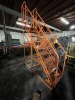 ORANGE 9-STEP ROLLING WAREHOUSE LADDER - 2